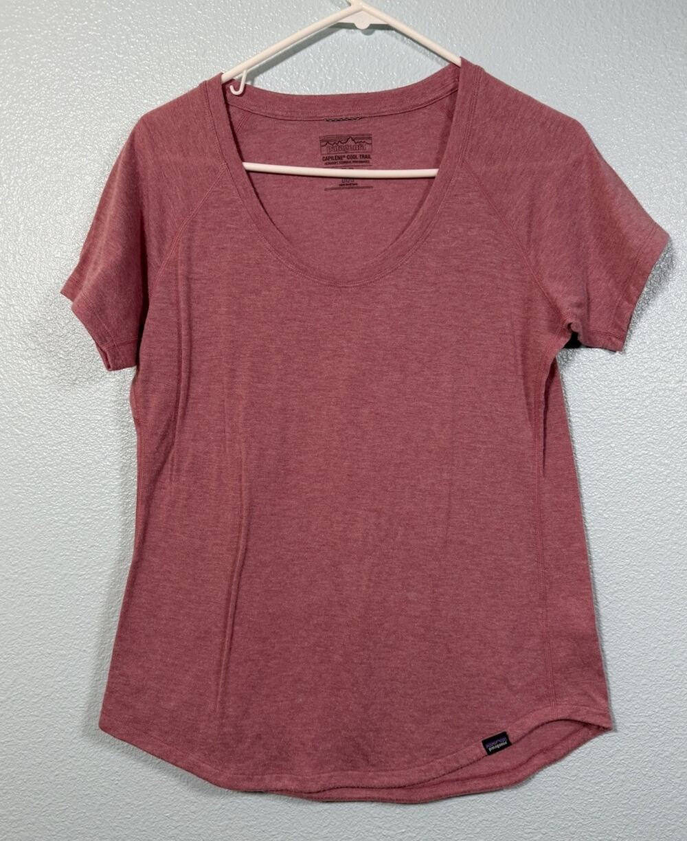 Patagonia Capilene Cool Trail Women’s Medium Pink Short Sleeve Performance Shirt
